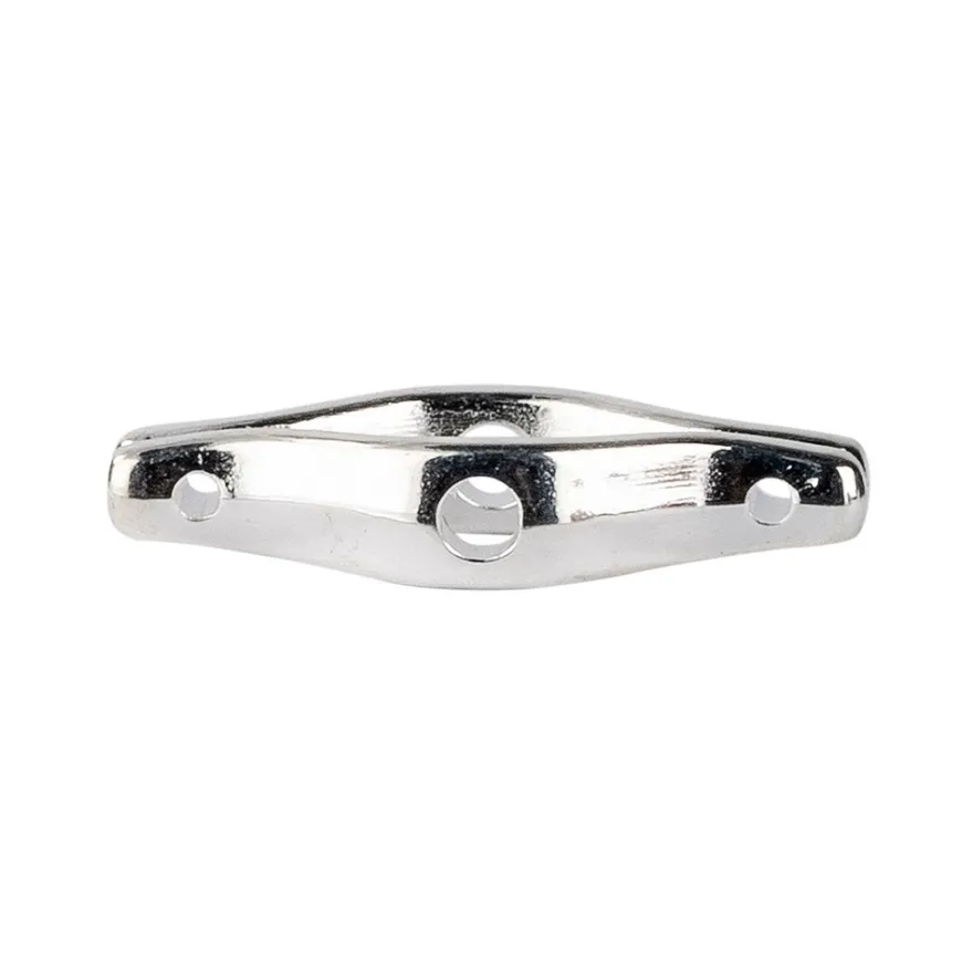 Perlenrahmen, Wellenform, 20mm, mit 4 Löchern, silber, 40 Stück