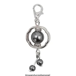 Perlenrahmen, Zieroval, außen 1,3cm x 1,5cm, innen 1,1cm x 1,3cm, silber, 14 Stück