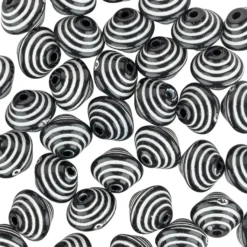 Perlen, Raute, 1,1cm x 1,4cm, schwarz-weiß, 38 Stück