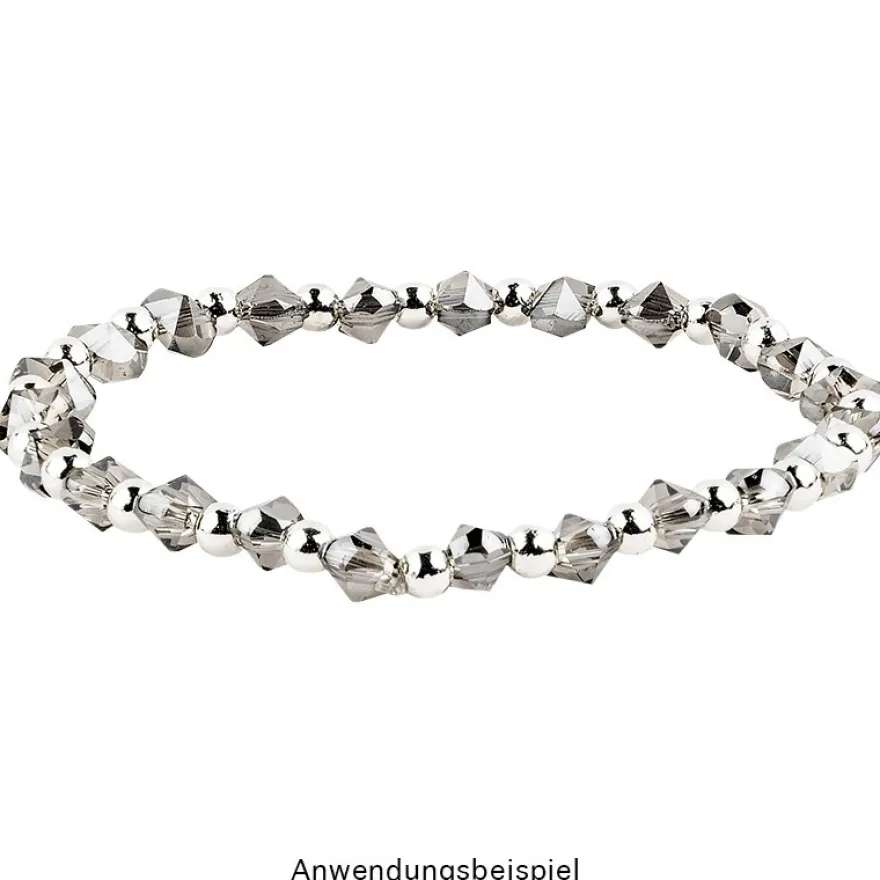 Perlen, Raute gewölbt, 6,5mm x 4,5mm x 5mm, facettiert, transparent, anthrazit, 45 Stück