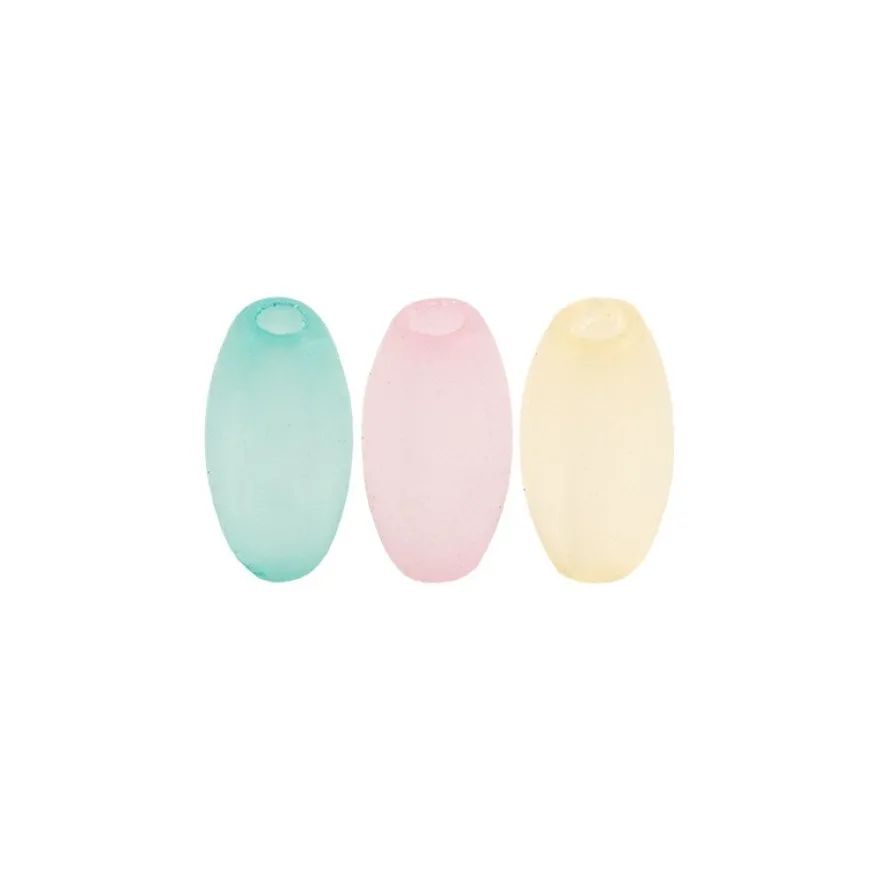 Perlen, Reiskorn, 0,8cm x 0,4cm, gefrostet, verschiedene Farben, 440 Stück