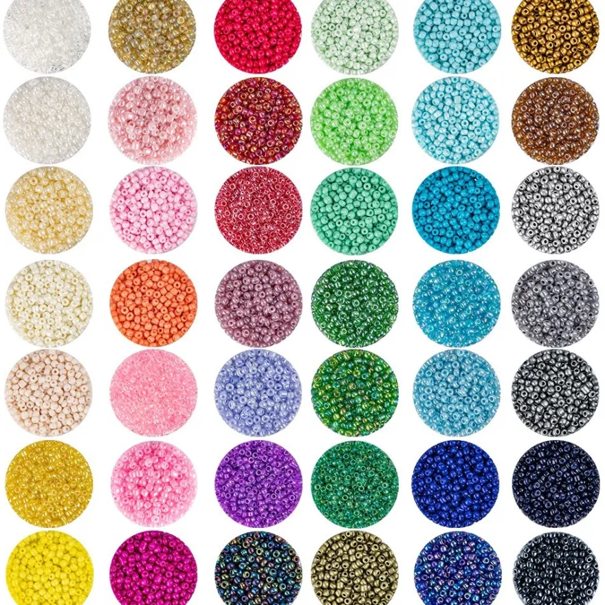 Perlen, Rocailles, Ø ca. 3mm, 42 Farben in einzelnen Dosen, je 15g