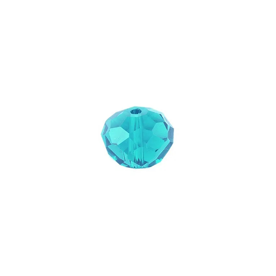 Perlen, Rondelle, facettiert, 0,8cm x 0,6cm, türkisblau, 20 Stück