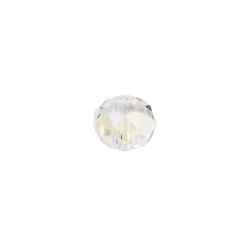 Perlen, Rondelle, facettiert, 1cm x 0,8cm, transparent-irisierend, 15 Stück