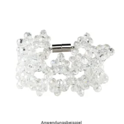 Perlen, Rondelle, facettiert, 0,6cm x 0,4cm, transparent-irisierend, 30 Stück