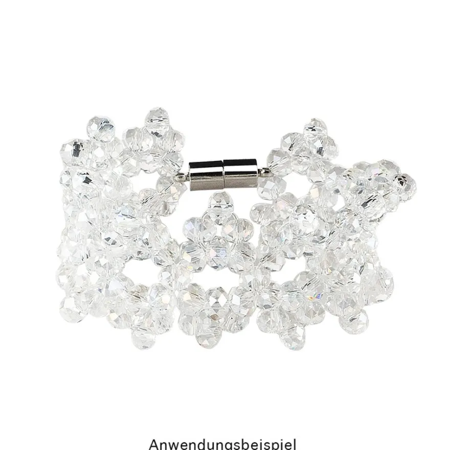Perlen, Rondelle, facettiert, 0,6cm x 0,4cm, transparent-irisierend, 30 Stück