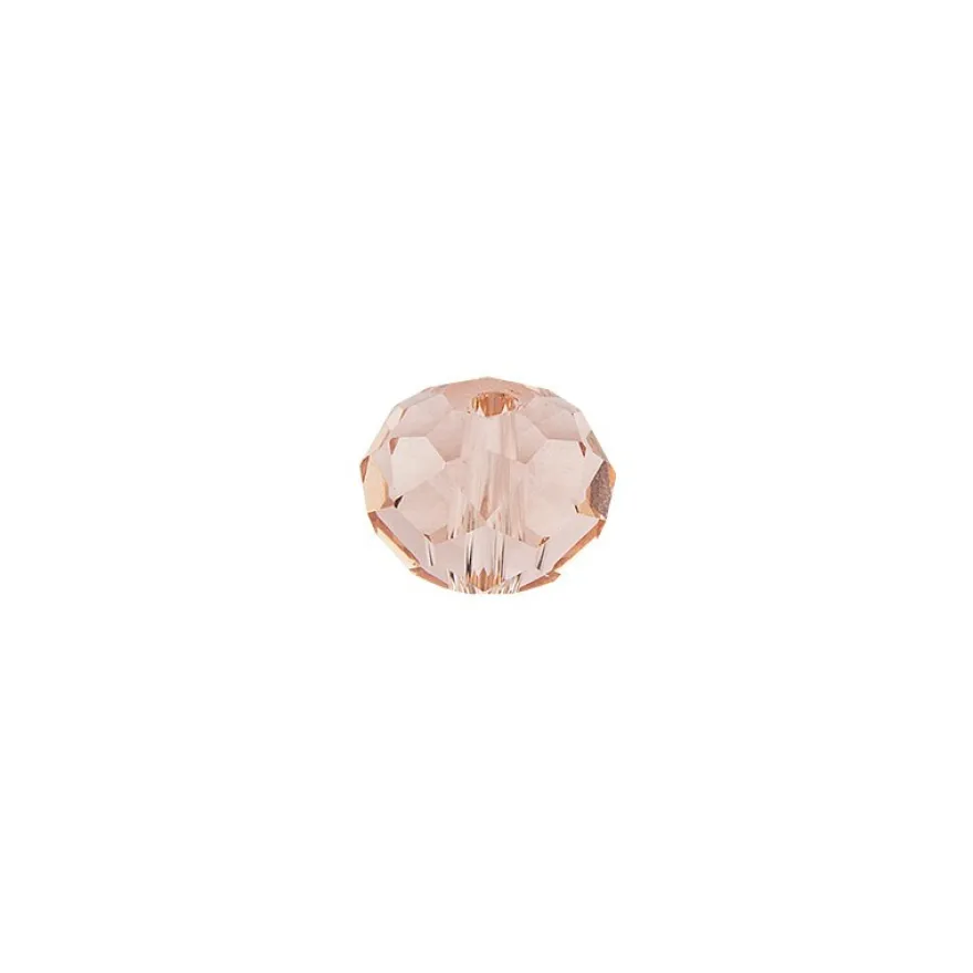 Perlen, Rondelle, facettiert, 1cm x 0,8cm, rosé, 15 Stück