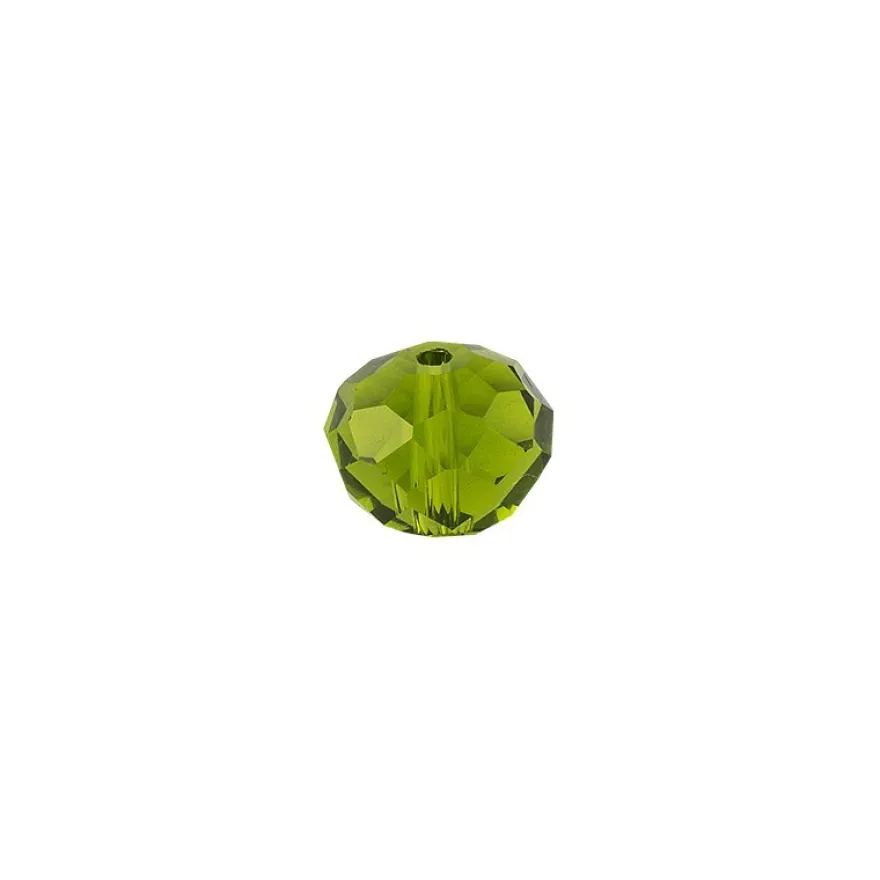 Perlen, Rondelle, facettiert, 0,6cm x 0,4cm, olivgrün, 30 Stück