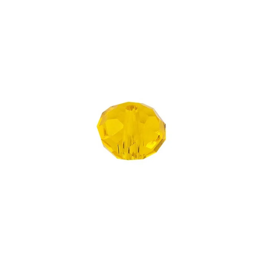 Perlen, Rondelle, facettiert, 1cm x 0,8cm, goldgelb, 15 Stück