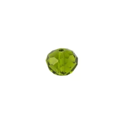 Perlen, Rondelle, facettiert, 0,8cm x 0,6cm, olivgrün, 20 Stück