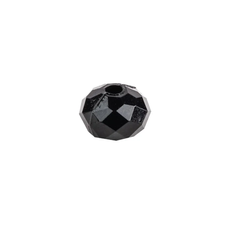 Perlen, Rondell facettiert, 0,4cm x 0,6cm, schwarz, 850 Stück
