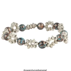 Perlen, Rondell, geriffelt, 0,4cm x 0,3cm, silber, 1880 Stück
