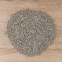 Perlen, Rondell, geriffelt, 0,4cm x 0,3cm, silber, 1880 Stück