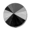 Perlen, rund, flach, Ø 1cm, facettiert, transparent, anthrazit, 40 Stück
