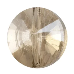 Perlen, rund, flach, Ø 1cm, facettiert, transparent, taupe, 40 Stück