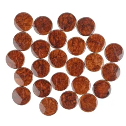 Perlen, Rund, flach, marmoriert, Ø 2cm, braun-schwarz, 23 Stück