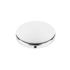 Perlen, Rund, flach, metallic, Ø 2,4cm, silber, 10 Stück