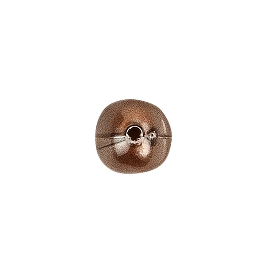 Perlen, Rund-Form, glänzend, 1,1cm x 0,8cm, Karneol-Optik, terrakotta/schwarz krakeliert, 60 Stück