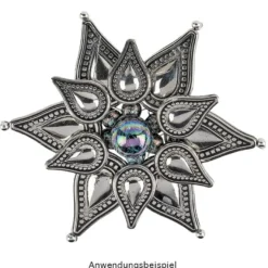 Perlen, Rund, gesponnen, Ø 1,5cm, silber-türkis-changierend, 15 Stück