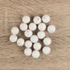 Perlen, rund, glitzer, Ø 1,6cm, weiß, irisierend Glitzer, 19 Stück