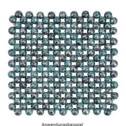 Perlen, Rund, marmoriert, Ø 0,8cm, silber mit grüner Patina, 230 Stück