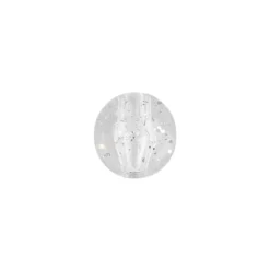 Perlen, rund mit Glitzer, Ø 0,9cm, transparent, klar, mit silbernem Glitzer, 100 Stück
