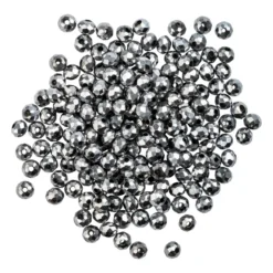 Perlen, rund, Ø 4mm, facettiert, antiksilber, metallic, 180 Stück