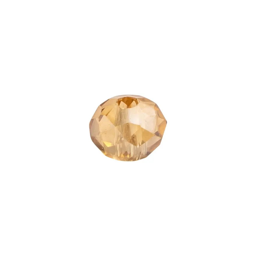 Perlen, rund, Ø 3mm, facettiert, apricot, klar, 200 Stück
