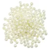 Perlen, rund, Ø 4mm, facettiert, gefrostet, weiß, irisierend, 180 Stück