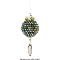 Perlen, rund, Ø 4mm, facettiert, grünblau-changierend, metallic, 180 Stück