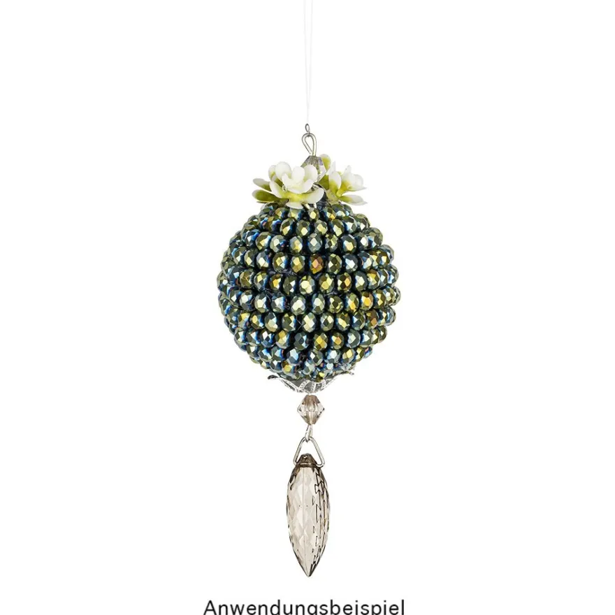 Perlen, rund, Ø 4mm, facettiert, grünblau-changierend, metallic, 180 Stück