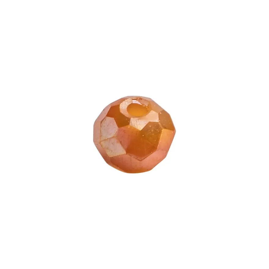 Perlen, rund, Ø 3mm, facettiert, hellkupfer, irisierend, 200 Stück