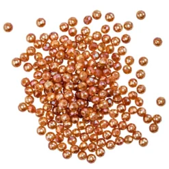 Perlen, rund, Ø 3mm, facettiert, hellkupfer, irisierend, 200 Stück