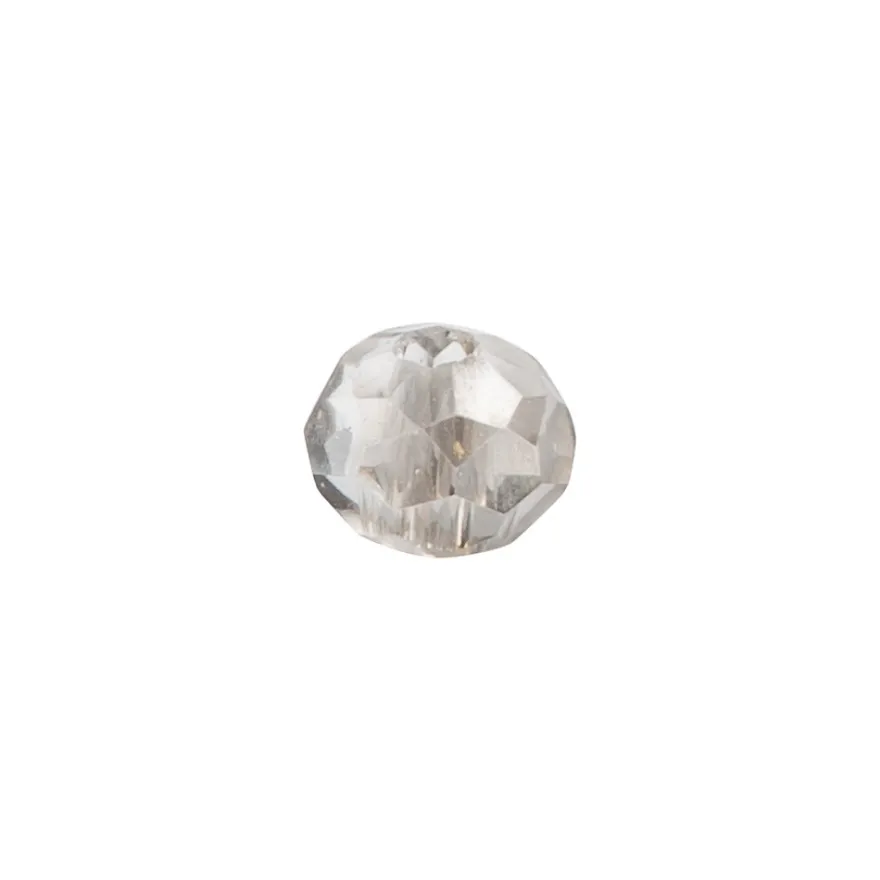 Perlen, rund, Ø 3mm, facettiert, zweifarbig, klar, helltaupe, 200 Stück