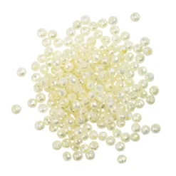 Perlen, rund, Ø 3mm, facettiert, zweifarbig, gefrostet, weiß, irisierend, 200 Stück