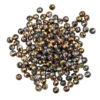 Perlen, rund, Ø 4mm, facettiert, zweifarbig, klar, kupfergold-metallic, 180 Stück