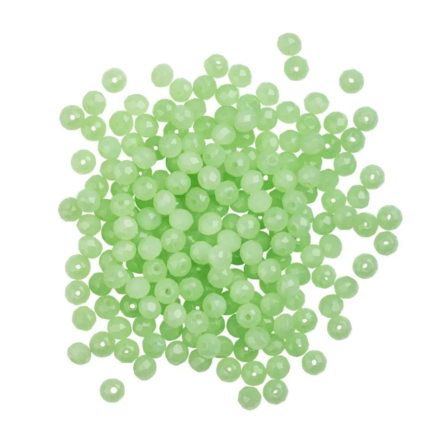 Perlen, rund, Ø 3mm, facettiert, zweifarbig, gefrostet, hellgrün, 200 Stück
