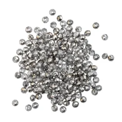 Perlen, rund, Ø 3mm, facettiert, zweifarbig, klar, metallic, 200 Stück