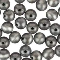 Perlen, Rund, Tigerauge, Ø 0,9cm, anthrazit-silber, 32 Stück