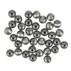 Perlen, Rund, Tigerauge, Ø 0,9cm, anthrazit-silber, 32 Stück