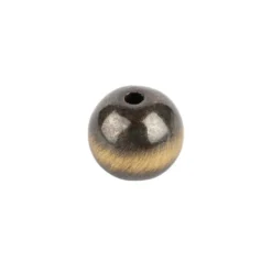 Perlen, Rund, Tigerauge, Ø 0,9cm, braun-hellbraun, 32 Stück