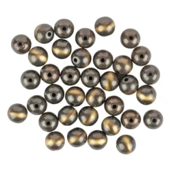 Perlen, Rund, Tigerauge, Ø 0,9cm, braun-hellbraun, 32 Stück