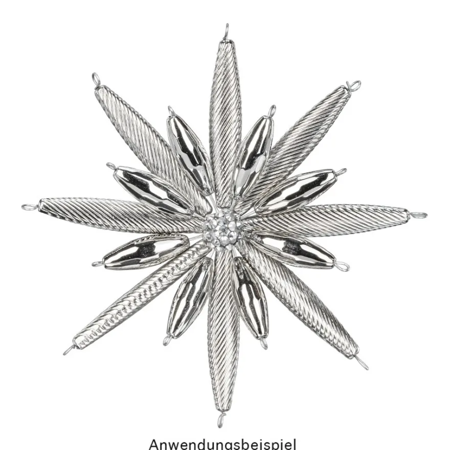 Perlen, Stabperle, facettiert, 1cm x 2,9cm, silber, 34 Stück