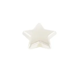 Perlen, Stern 1, flach, 1cm x 0,4cm, perlmutt-weiß, 420 Stück