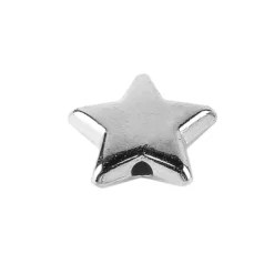 Perlen, Stern 1, flach, 1,4cm x 0,4cm, silber, 150 Stück