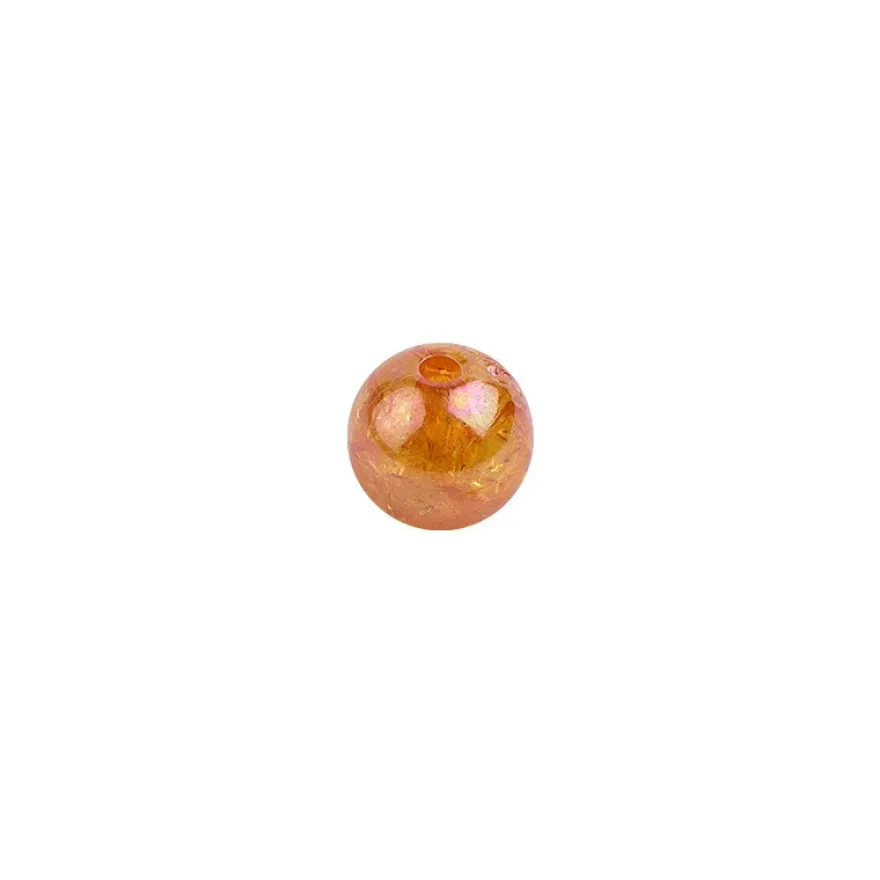 Perlen, transparent, irisierend, Ø8mm, 100 Stück, orange