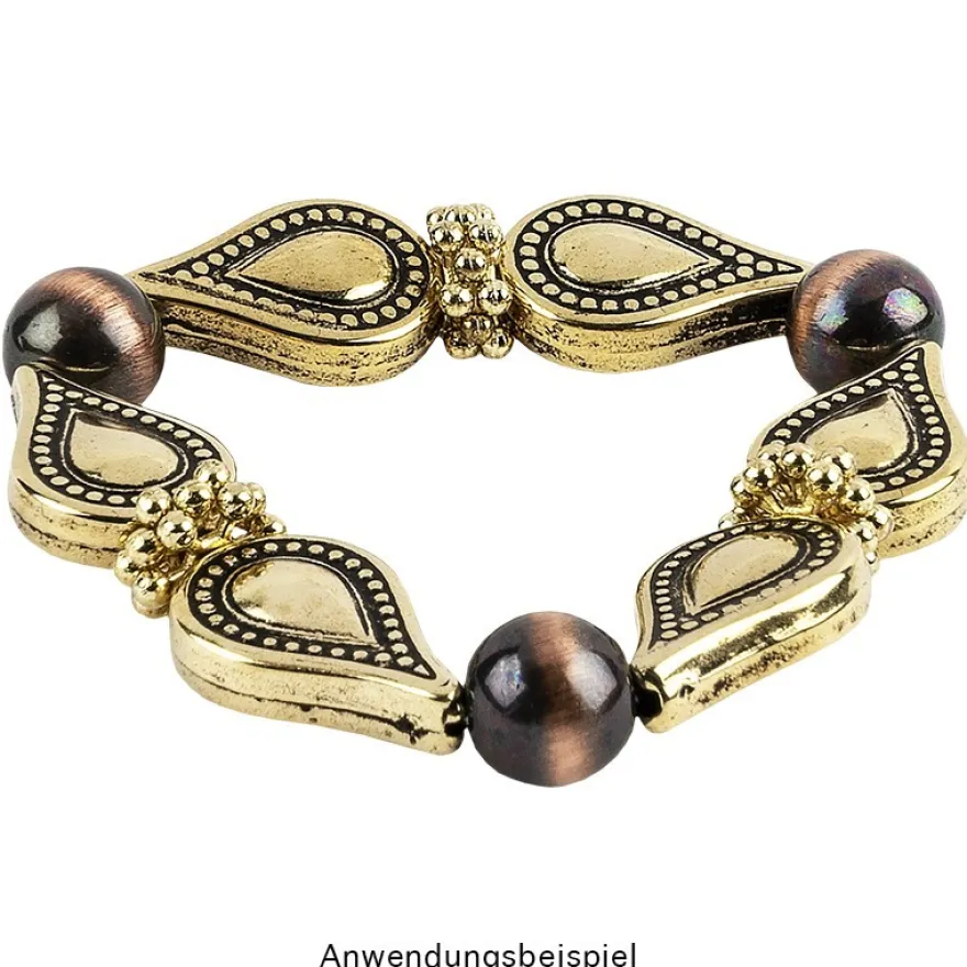 Perlen, Tropfen, 2cm x 1,3cm, antik-gold, 36 Stück
