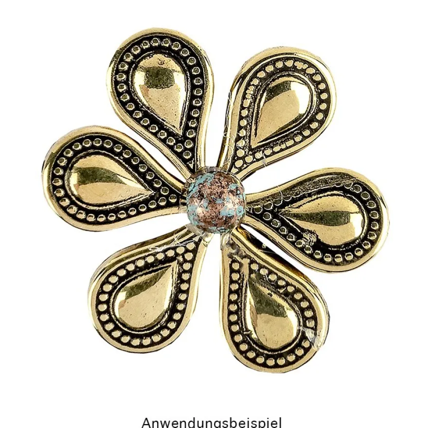 Perlen, Tropfen, 2cm x 1,3cm, antik-gold, 36 Stück