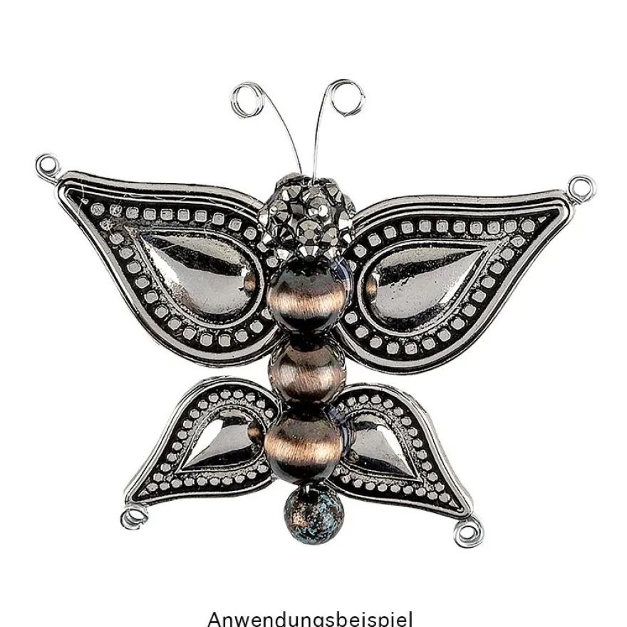 Perlen, Tropfen, 2,4cm x 1,6cm, antik-silber, 32 Stück