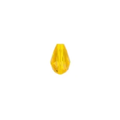 Perlen, Tropfen, facettiert, 1cm x 1,4cm, goldgelb, 15 Stück